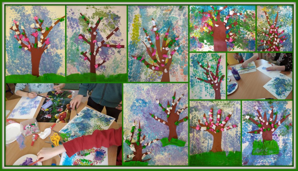 Kreatywne prace - wiosenne drzewa